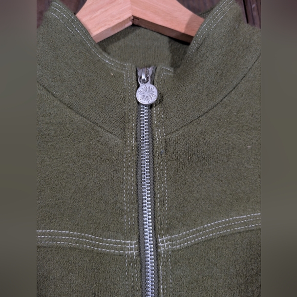 Neve Women's Green Wool Zip-Up Sweater L - Picture 7 of 10